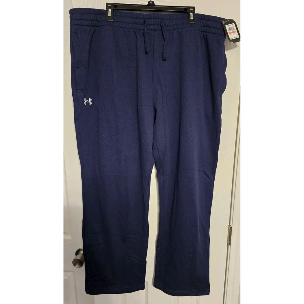 Under Armour Mens 3XL Rival Fleece Sweatpants Drawstring Navy Blue Big Tall NWT